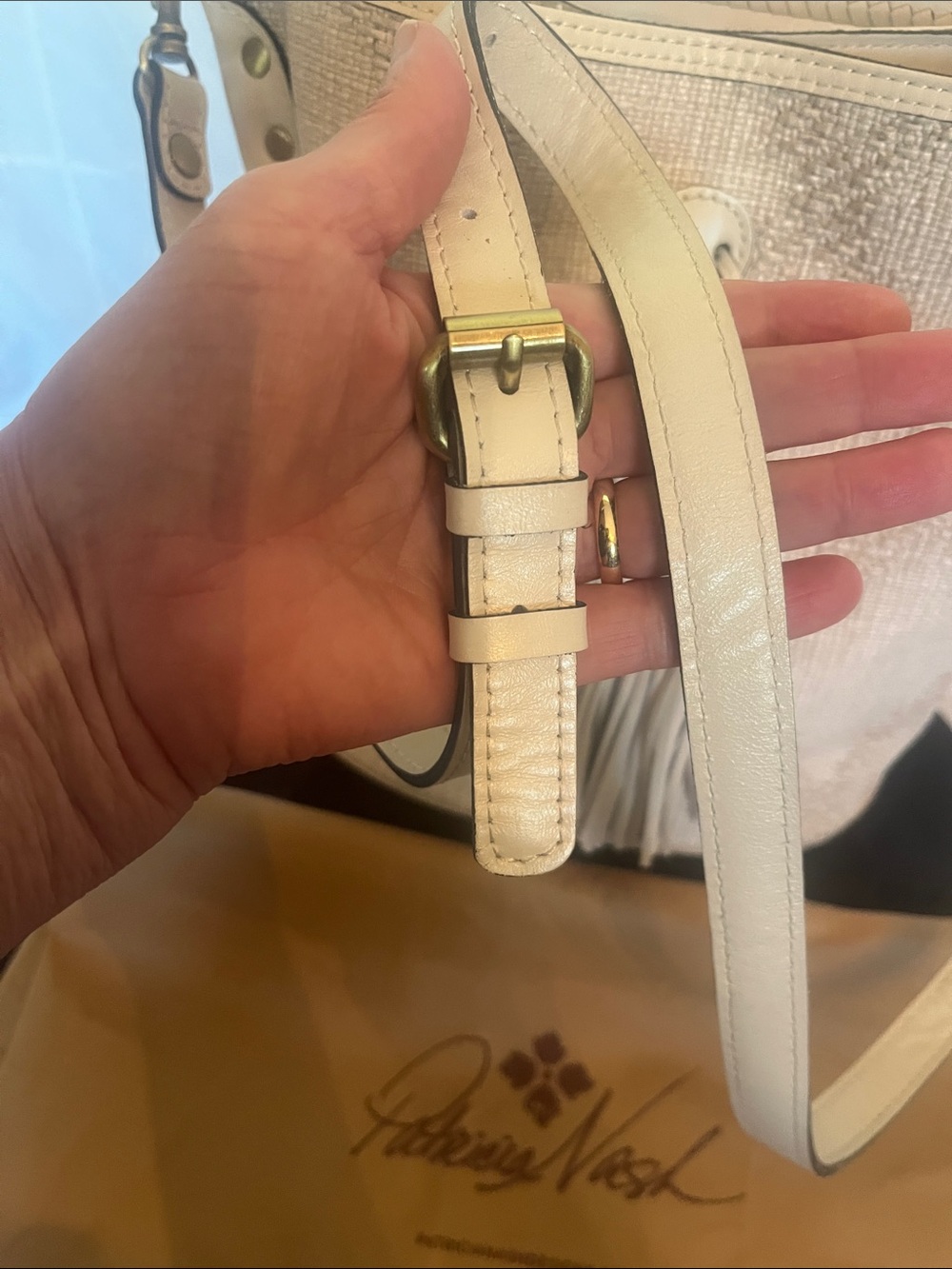 Patricia Nash Cream Tassel Bucket Bag - Picture 3 of 13